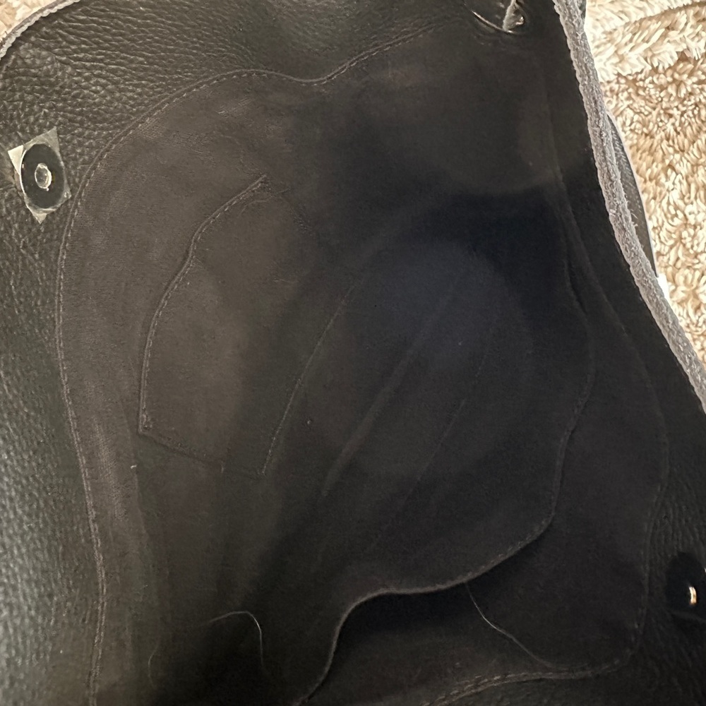 NWT M.I.L.A Made in Los Angeles premium black leather bucket bag with tags - Picture 7 of 10
